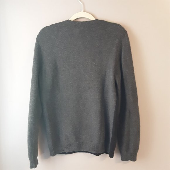 Joe Fresh Men's Grey Green Chunky Wool Sweater Size Medium - Picture 5 of 12
